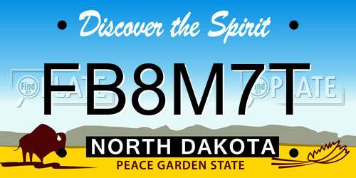FB8M7T North Dakota License Plate