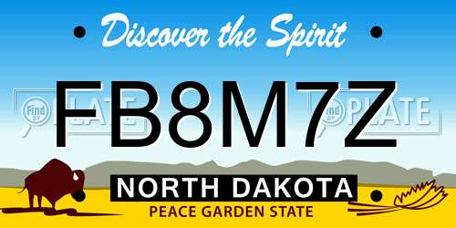 FB8M7Z North Dakota License Plate