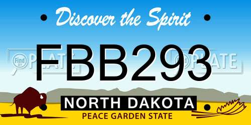 FBB293 North Dakota License Plate