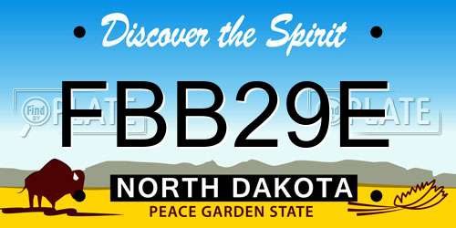 FBB29E North Dakota License Plate