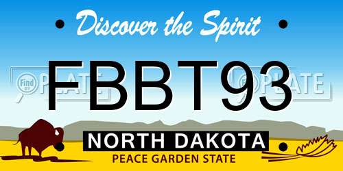 FBBT93 North Dakota License Plate