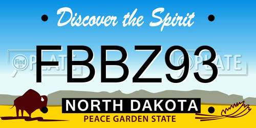FBBZ93 North Dakota License Plate