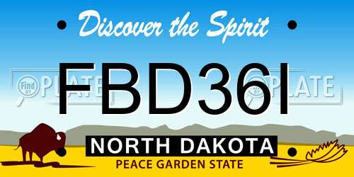 FBD36I North Dakota License Plate