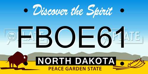 FBOE61 North Dakota License Plate