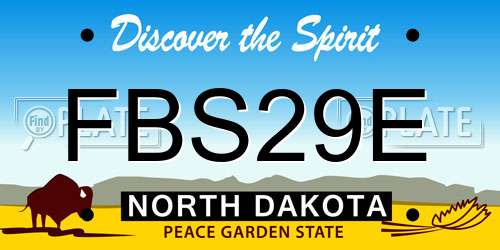FBS29E North Dakota License Plate