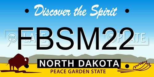 FBSM22 North Dakota License Plate