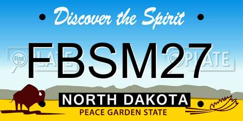 FBSM27 North Dakota License Plate