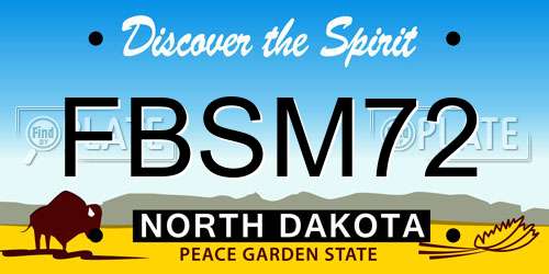 FBSM72 North Dakota License Plate