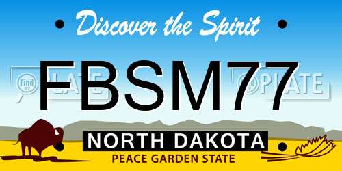 FBSM77 North Dakota License Plate