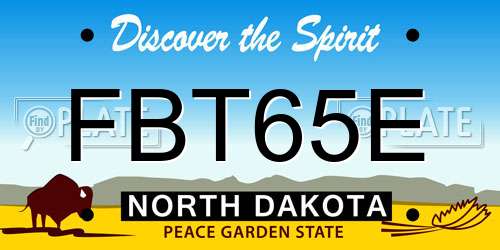 FBT65E North Dakota License Plate