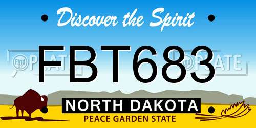 FBT683 North Dakota License Plate