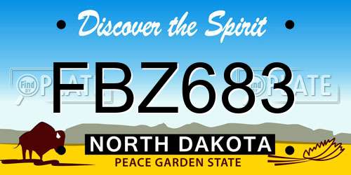 FBZ683 North Dakota License Plate