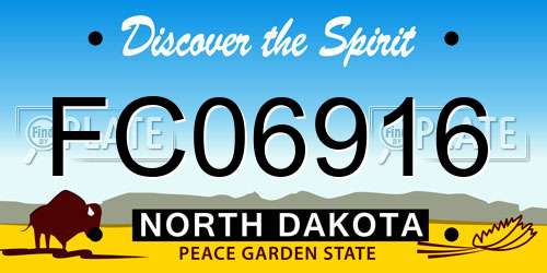 FC06916 North Dakota License Plate