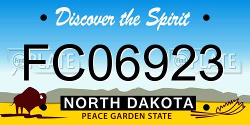 FC06923 North Dakota License Plate