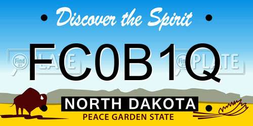 FC0B1Q North Dakota License Plate
