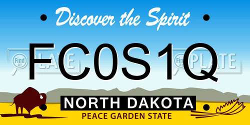 FC0S1Q North Dakota License Plate