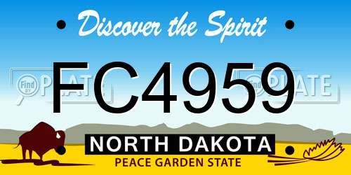 FC4959 North Dakota License Plate