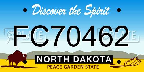 FC70462 North Dakota License Plate