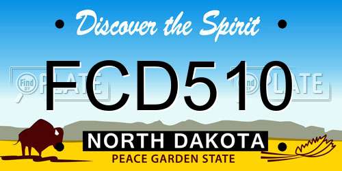 FCD510 North Dakota License Plate