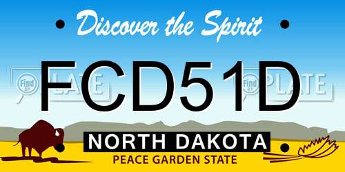 FCD51D North Dakota License Plate