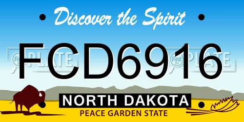 FCD6916 North Dakota License Plate