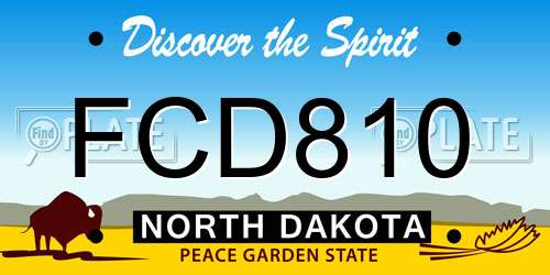 FCD810 North Dakota License Plate