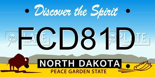 FCD81D North Dakota License Plate