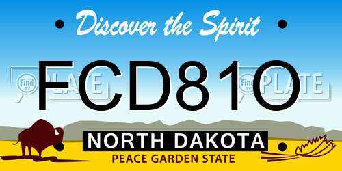 FCD81O North Dakota License Plate
