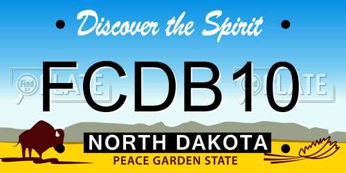 FCDB10 North Dakota License Plate