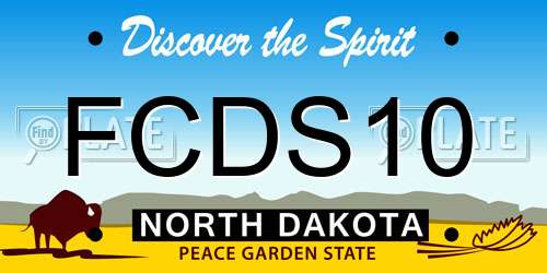 FCDS10 North Dakota License Plate