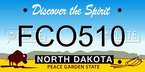 FCO510 North Dakota License Plate