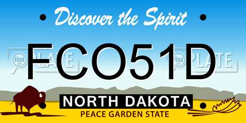 FCO51D North Dakota License Plate