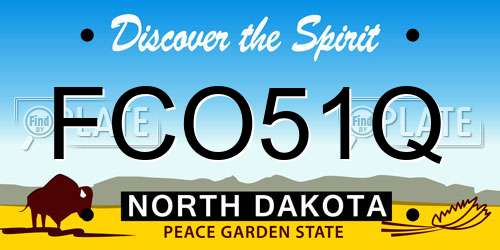 FCO51Q North Dakota License Plate