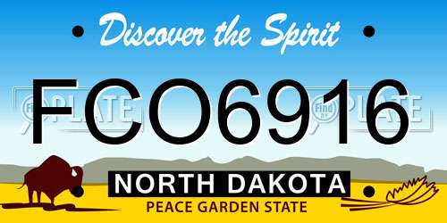 FCO6916 North Dakota License Plate