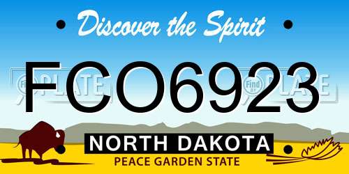 FCO6923 North Dakota License Plate