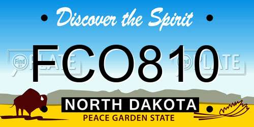 FCO810 North Dakota License Plate