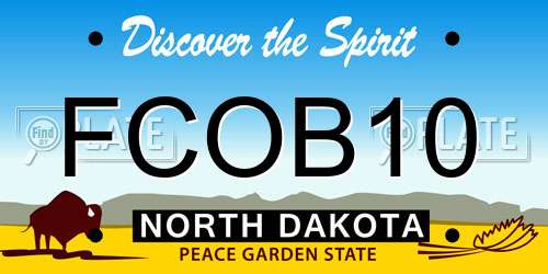 FCOB10 North Dakota License Plate