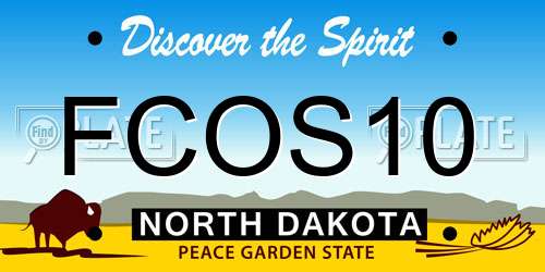 FCOS10 North Dakota License Plate