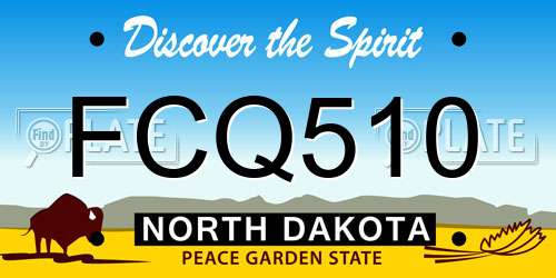 FCQ510 North Dakota License Plate