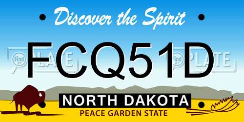 FCQ51D North Dakota License Plate