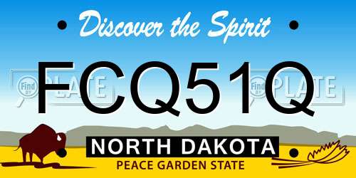 FCQ51Q North Dakota License Plate