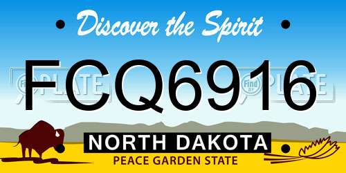FCQ6916 North Dakota License Plate