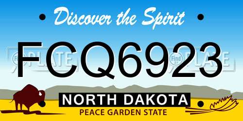 FCQ6923 North Dakota License Plate