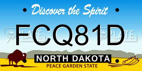 FCQ81D North Dakota License Plate