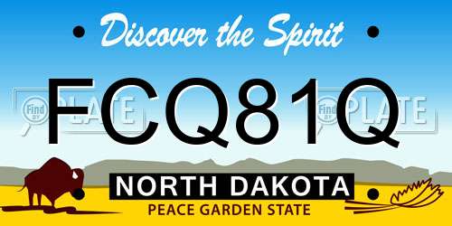 FCQ81Q North Dakota License Plate