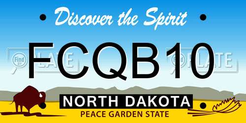 FCQB10 North Dakota License Plate