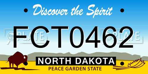 FCT0462 North Dakota License Plate