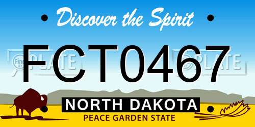 FCT0467 North Dakota License Plate