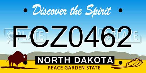FCZ0462 North Dakota License Plate