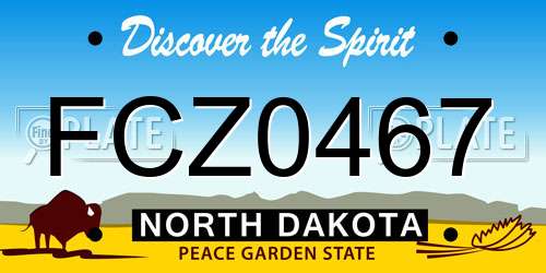 FCZ0467 North Dakota License Plate